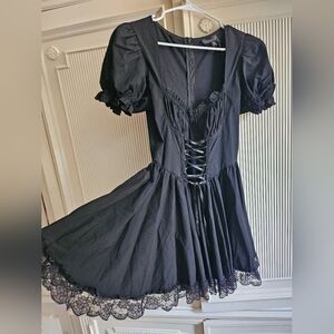 Black Widow Puff Sleeve Dress
